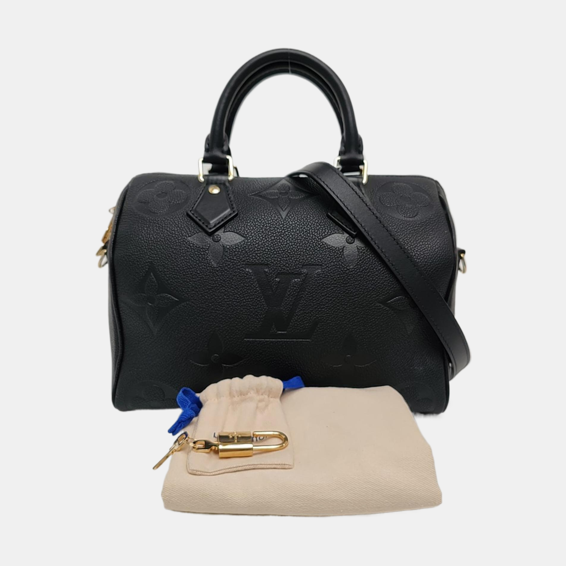 Authenticated pre-owned  SPEEDY 25 Monogram Calfskin Black - Shoulder Bag at Looply