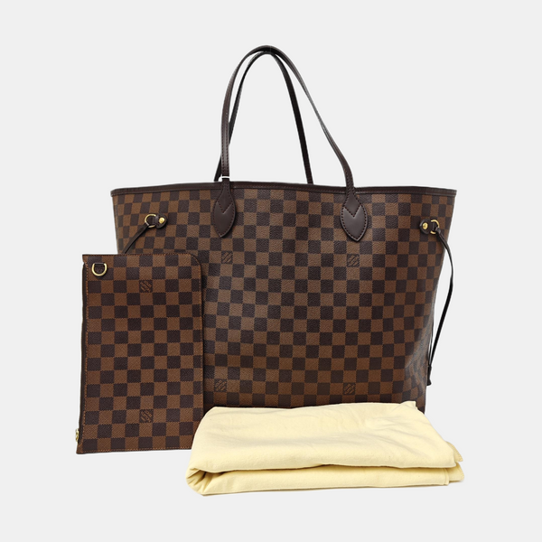 NEVERFULL GM Damier Ebene Coated Canvas Brown
