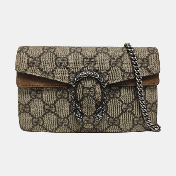 Dionysus Super Mini Monogram Coated Canvas Beige