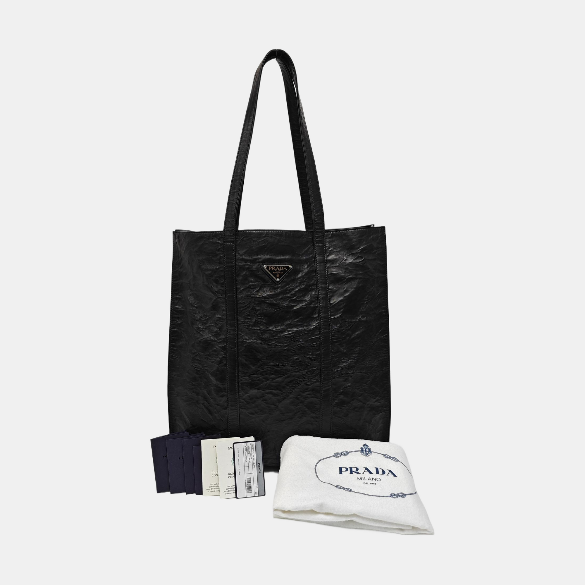 Lambskin Top Handle Bag Black