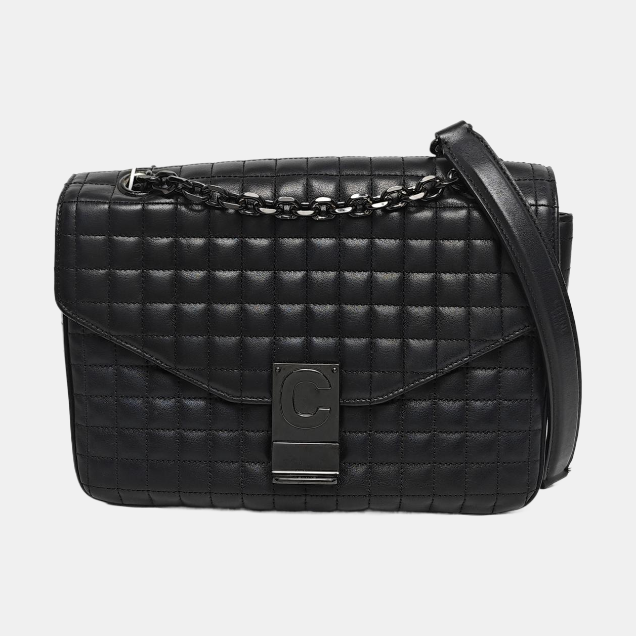 C Medium Quilted Calfskin Black