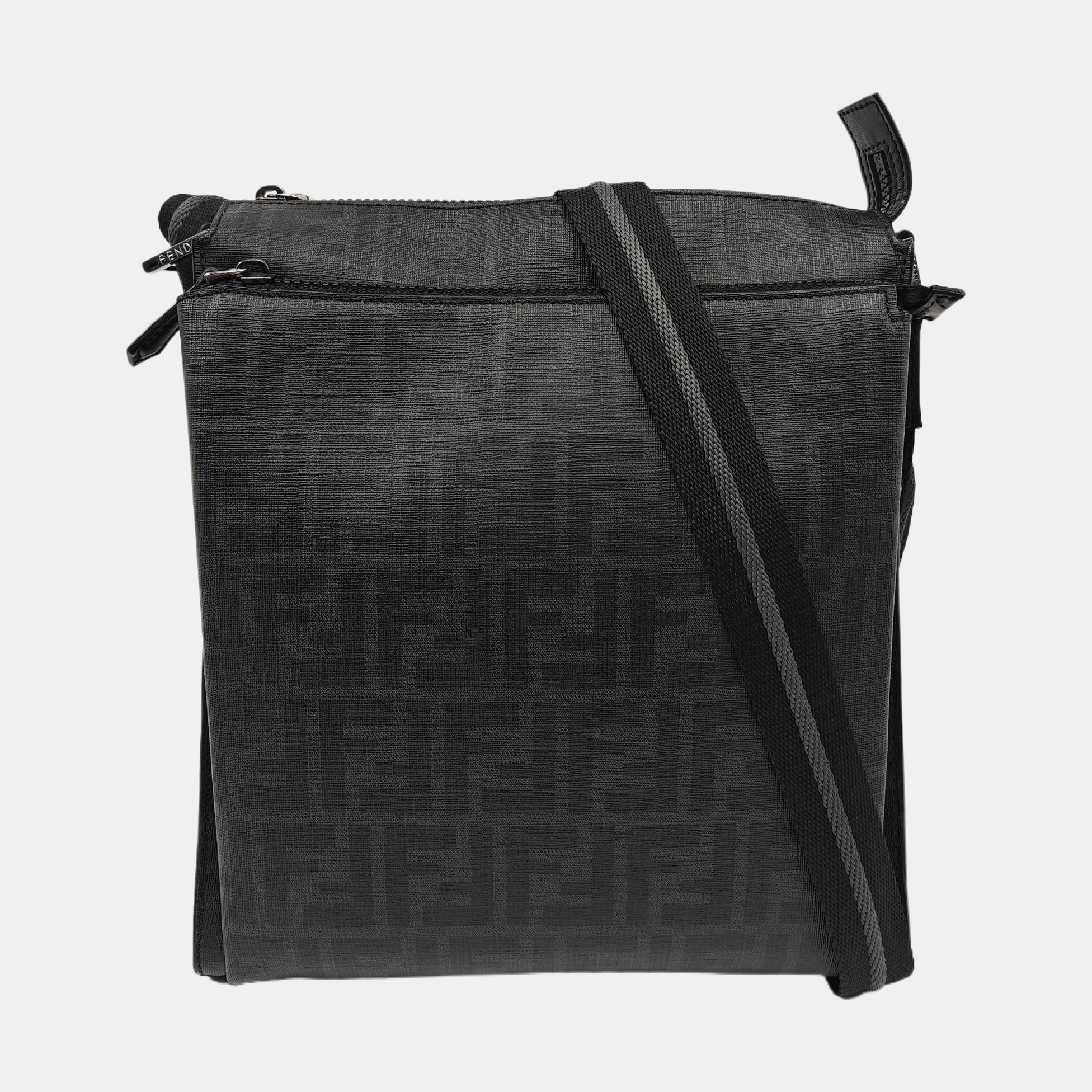 Coated Canvas Shoulder Bag Black