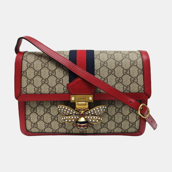 Queen Margaret Medium Monogram Coated Canvas Beige