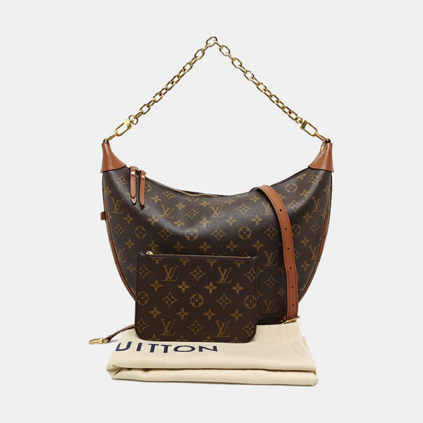 LOOP HOBO Monogram Coated Canvas Brown