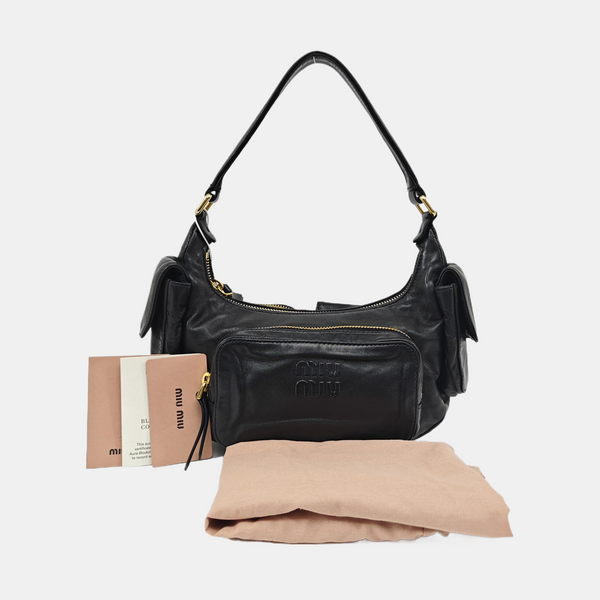 Lambskin Top Handle Bag Black