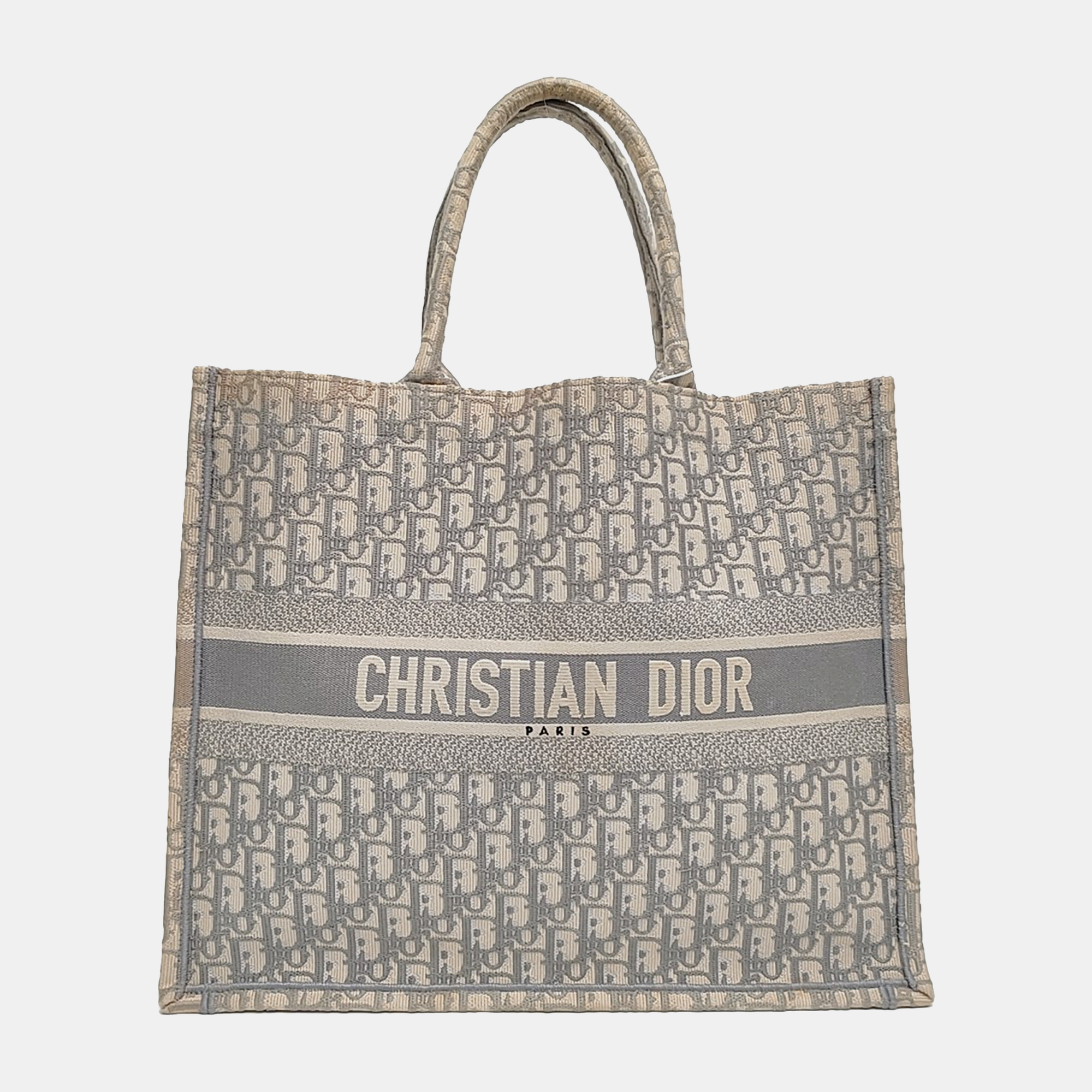 Authenticated pre-owned  Book Tote Large Monogram Canvas Grey - Tote Bag at Looply
