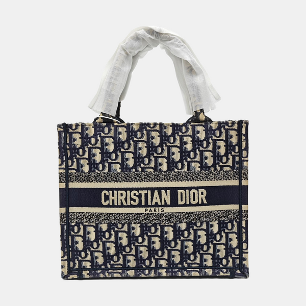 Book Tote Small Oblique Canvas Blue