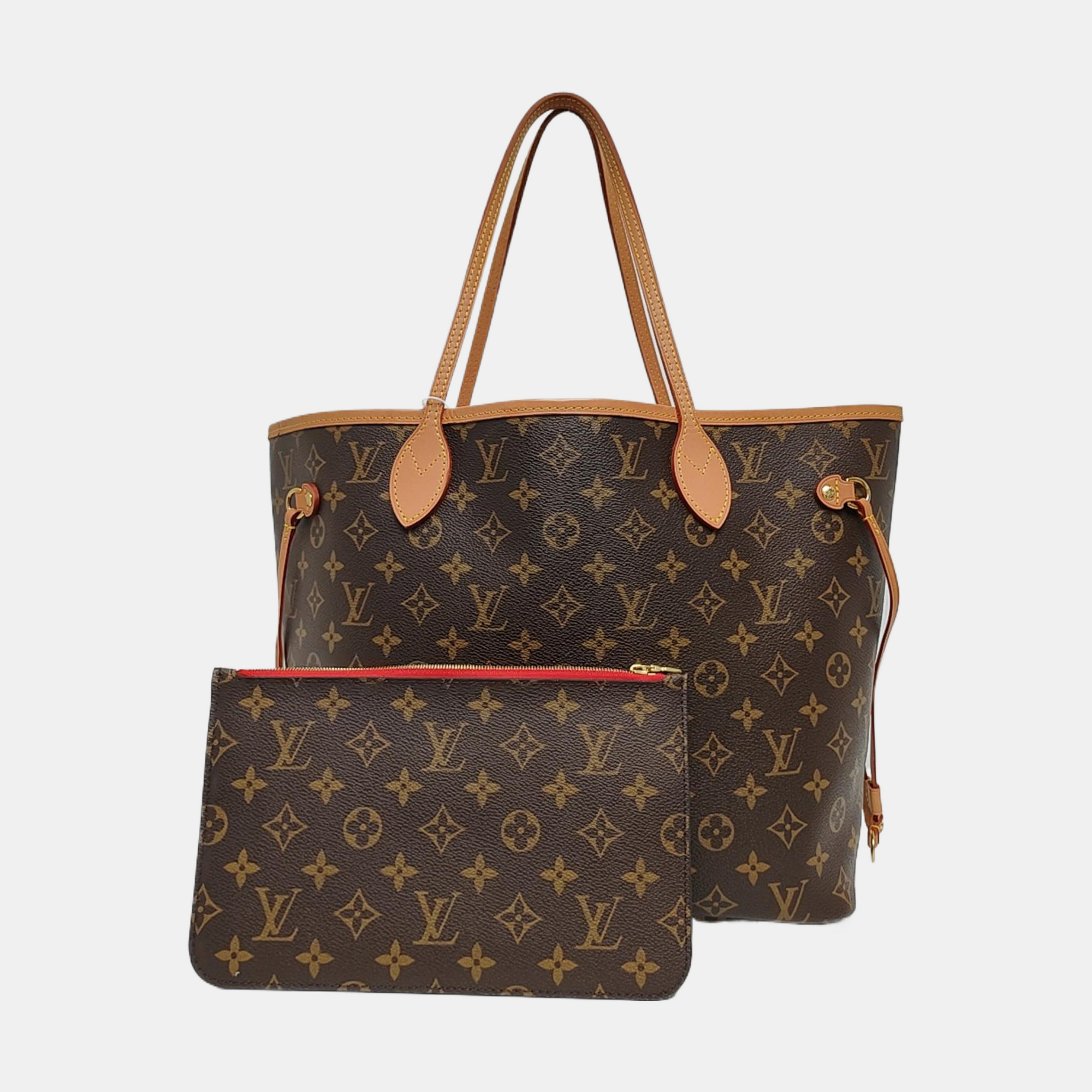 NEVERFULL MM Monogram Coated Canvas Brown