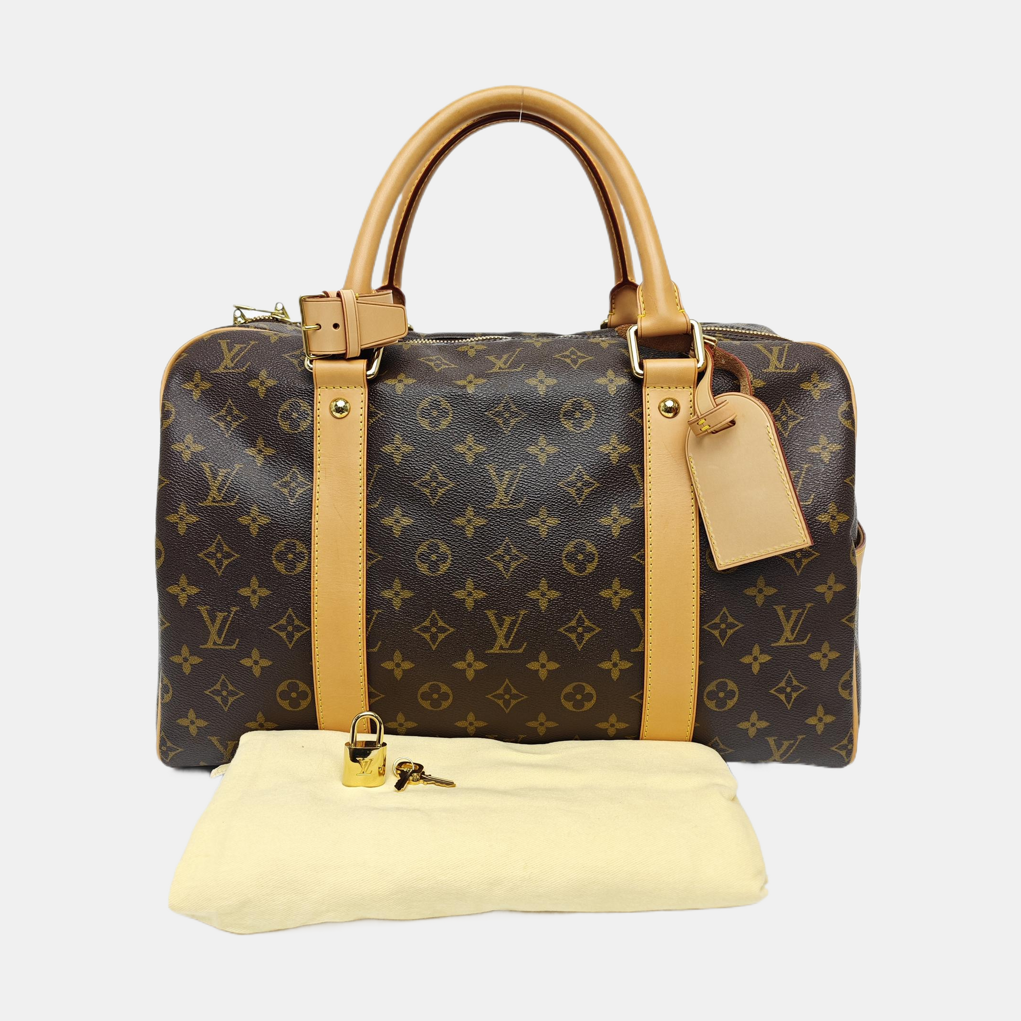 Monogram Coated Canvas Top Handle Bag Brown