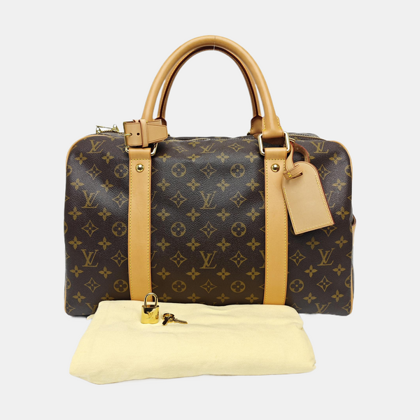 Monogram Coated Canvas Top Handle Bag Brown