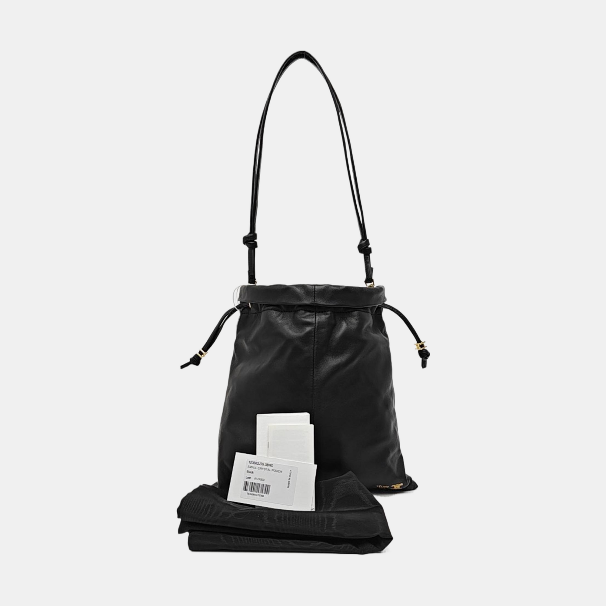 CRYSTAL POUCH Lambskin Black