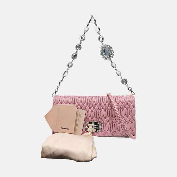 Crystal Quilted Lambskin Pink