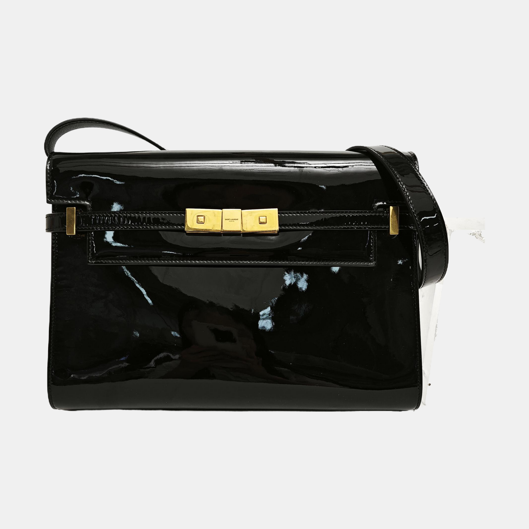 MANHATTAN Medium Patent Leather Black