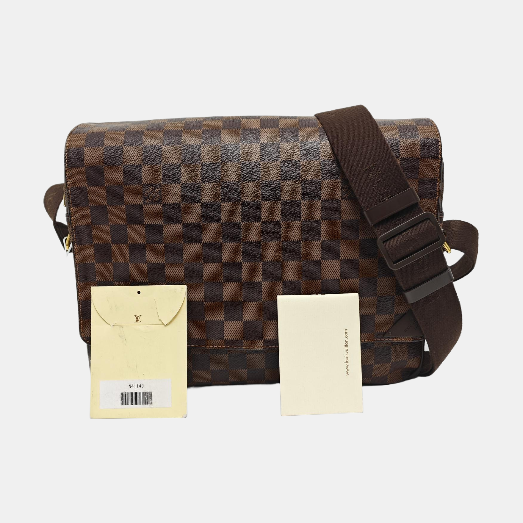 SHELTON MM Damier Ebene Coated Canvas Brown