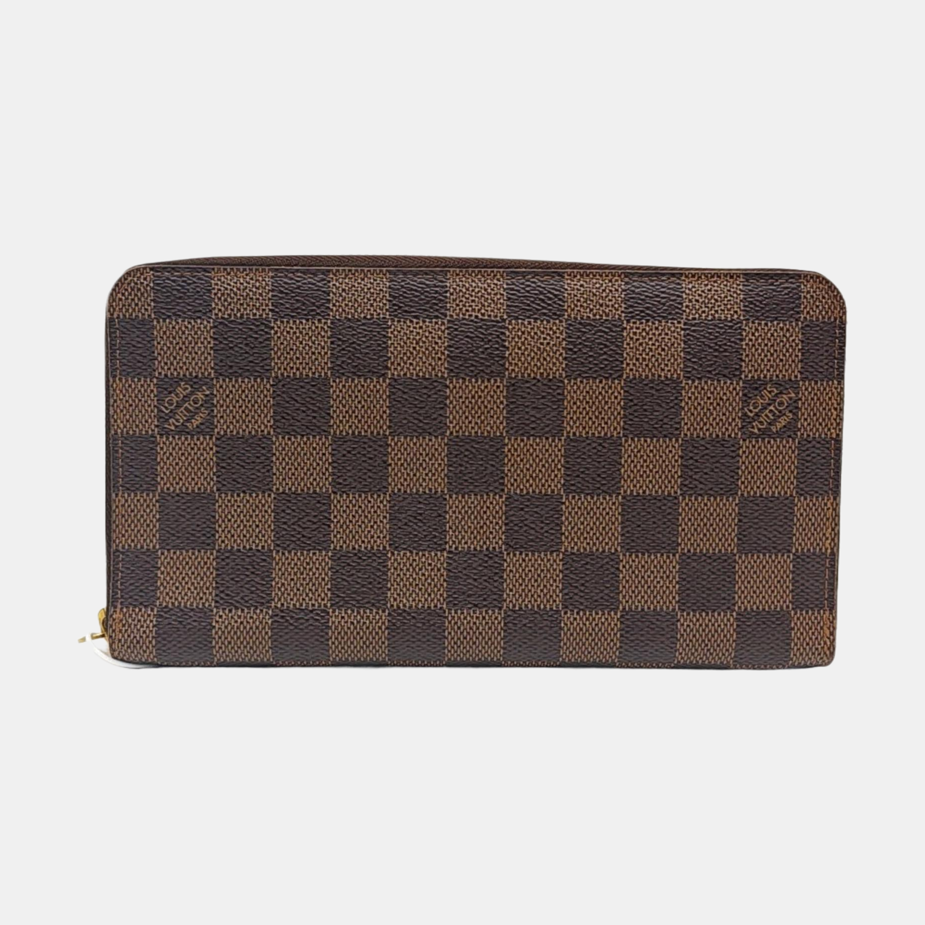 ZIPPY Damier Ebene Coated Canvas Brown Wallet