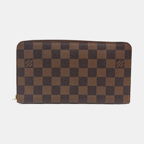 ZIPPY Damier Ebene Coated Canvas Brown Wallet
