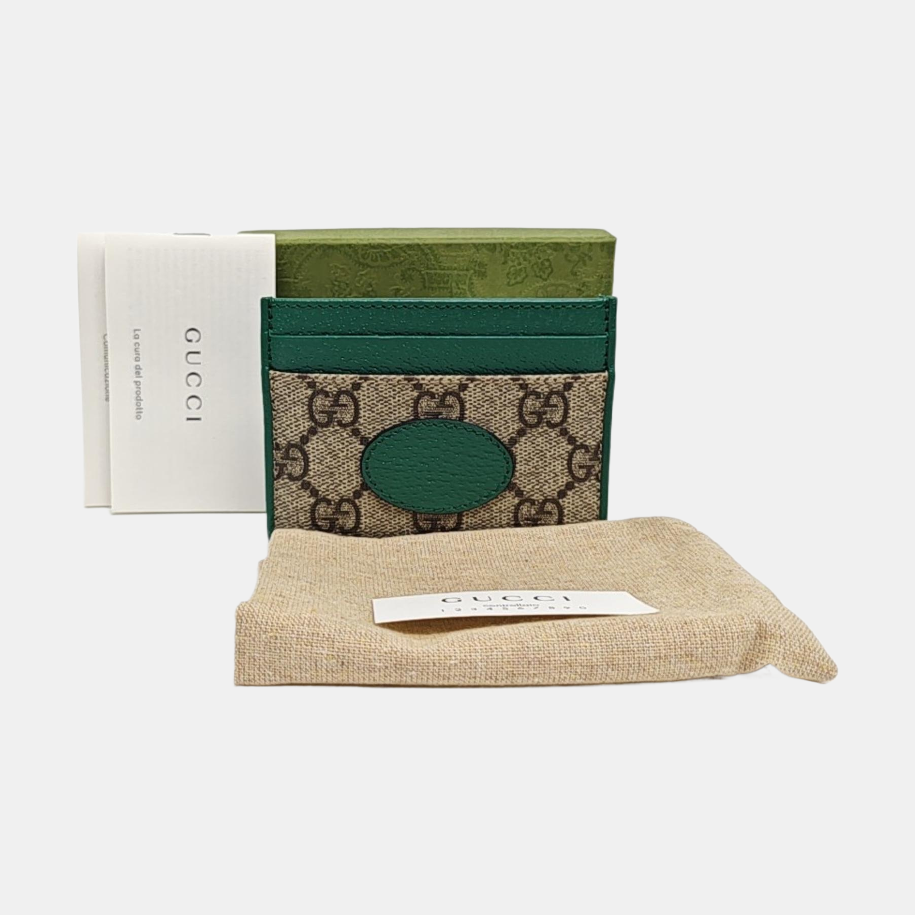 Retro Monogram Coated Canvas Green Card Holder