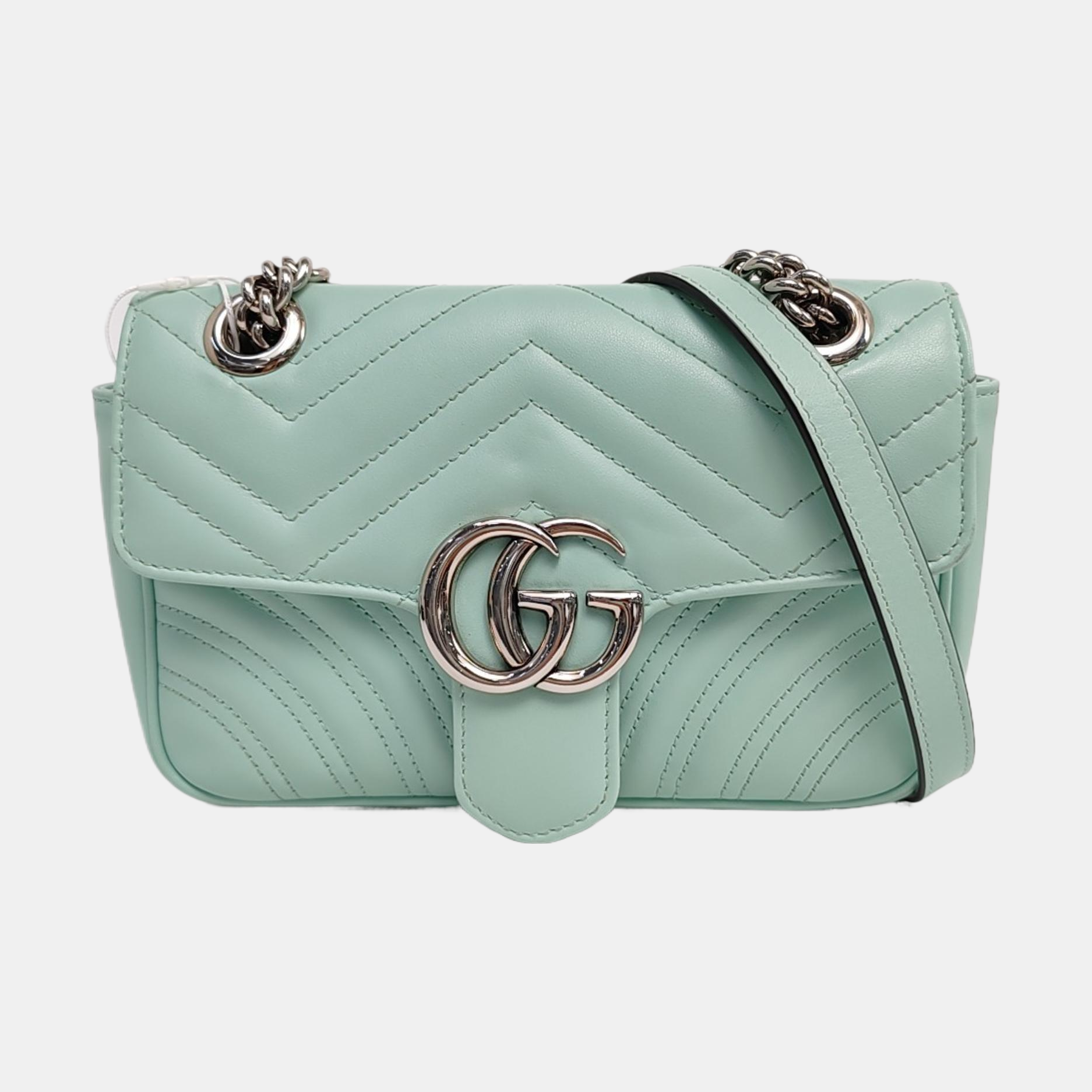 GG Marmont Small Quilted Calfskin Green