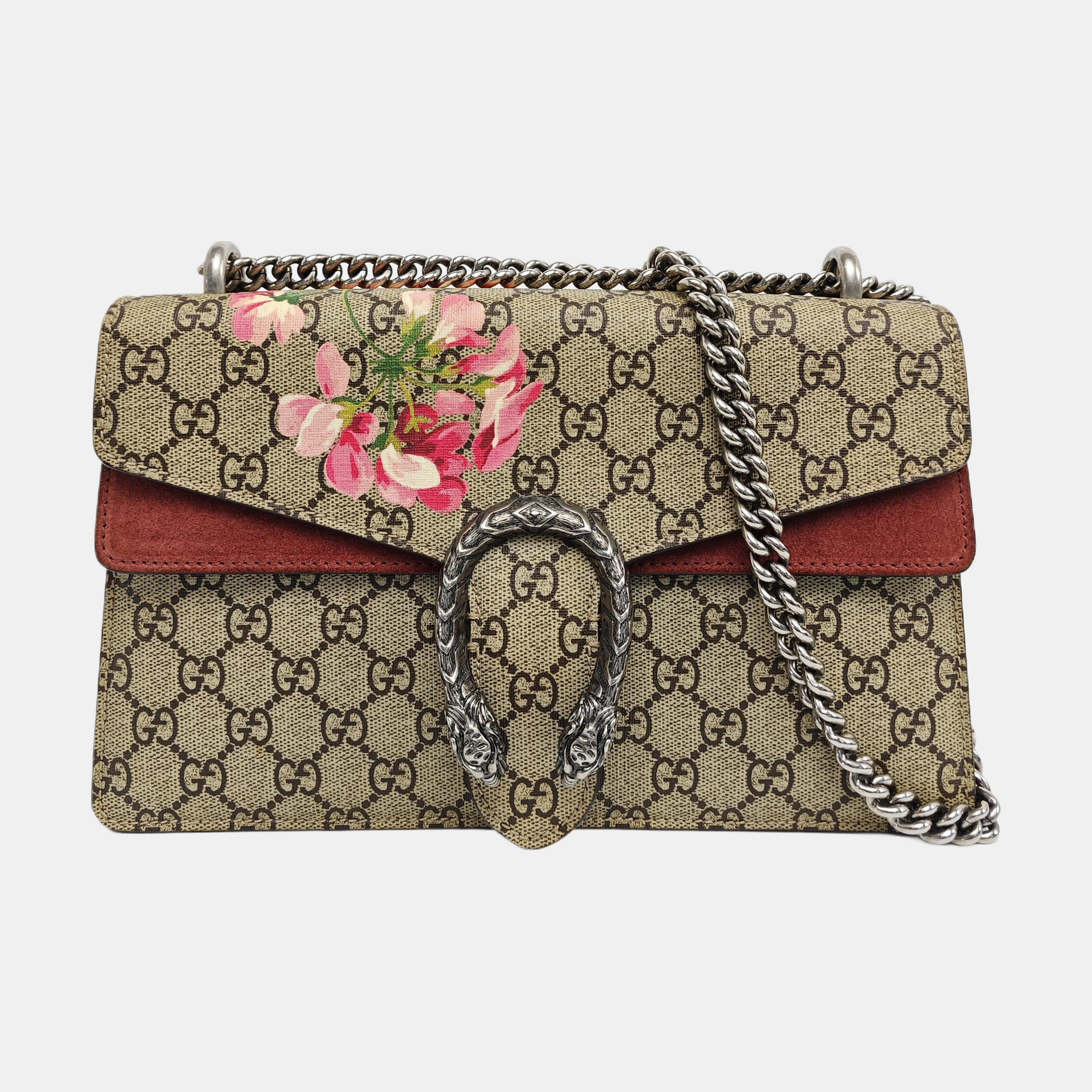Dionysus Small Monogram Coated Canvas Beige