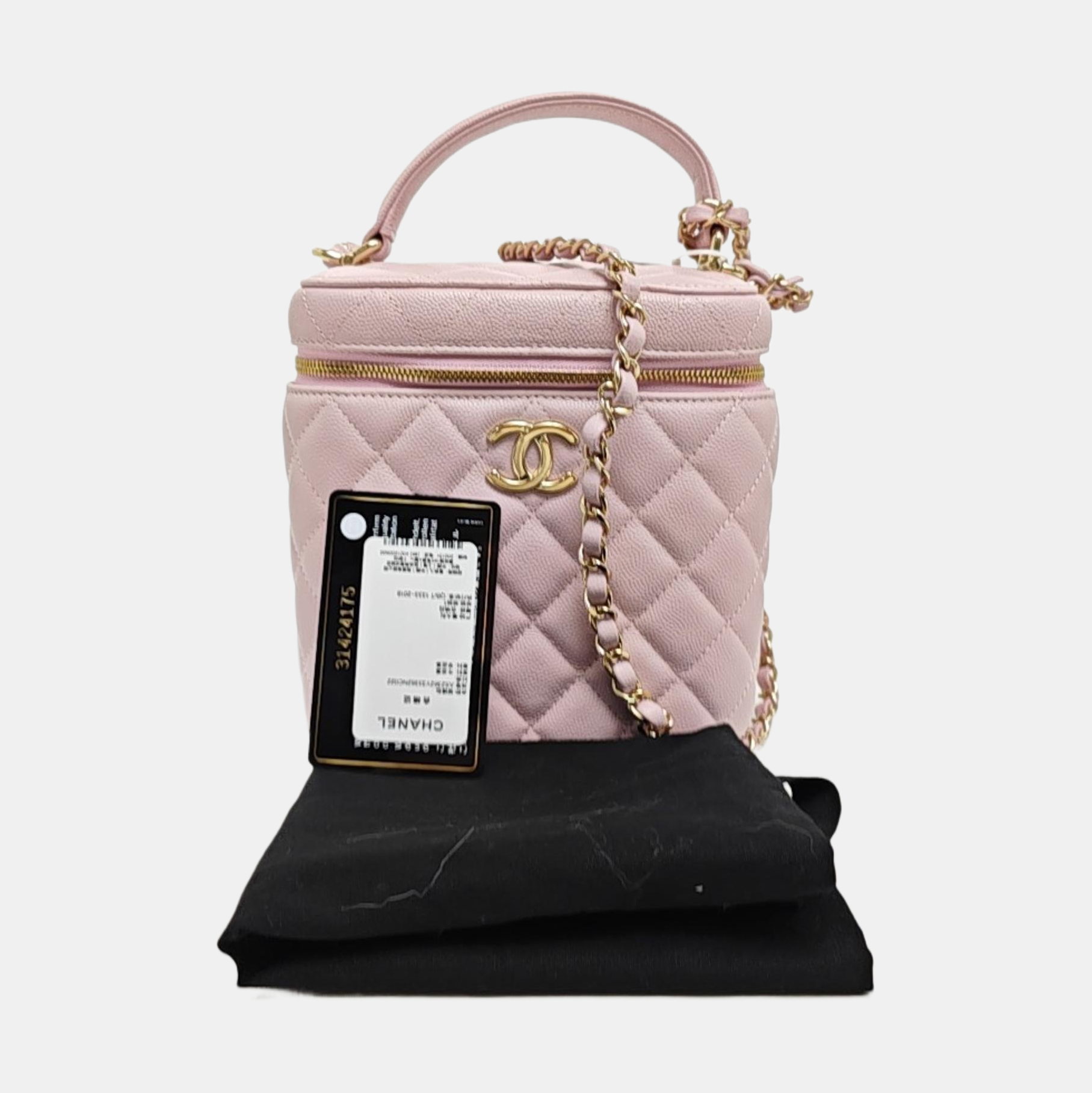 TRENDY CC Quilted Grained Calfskin Pink
