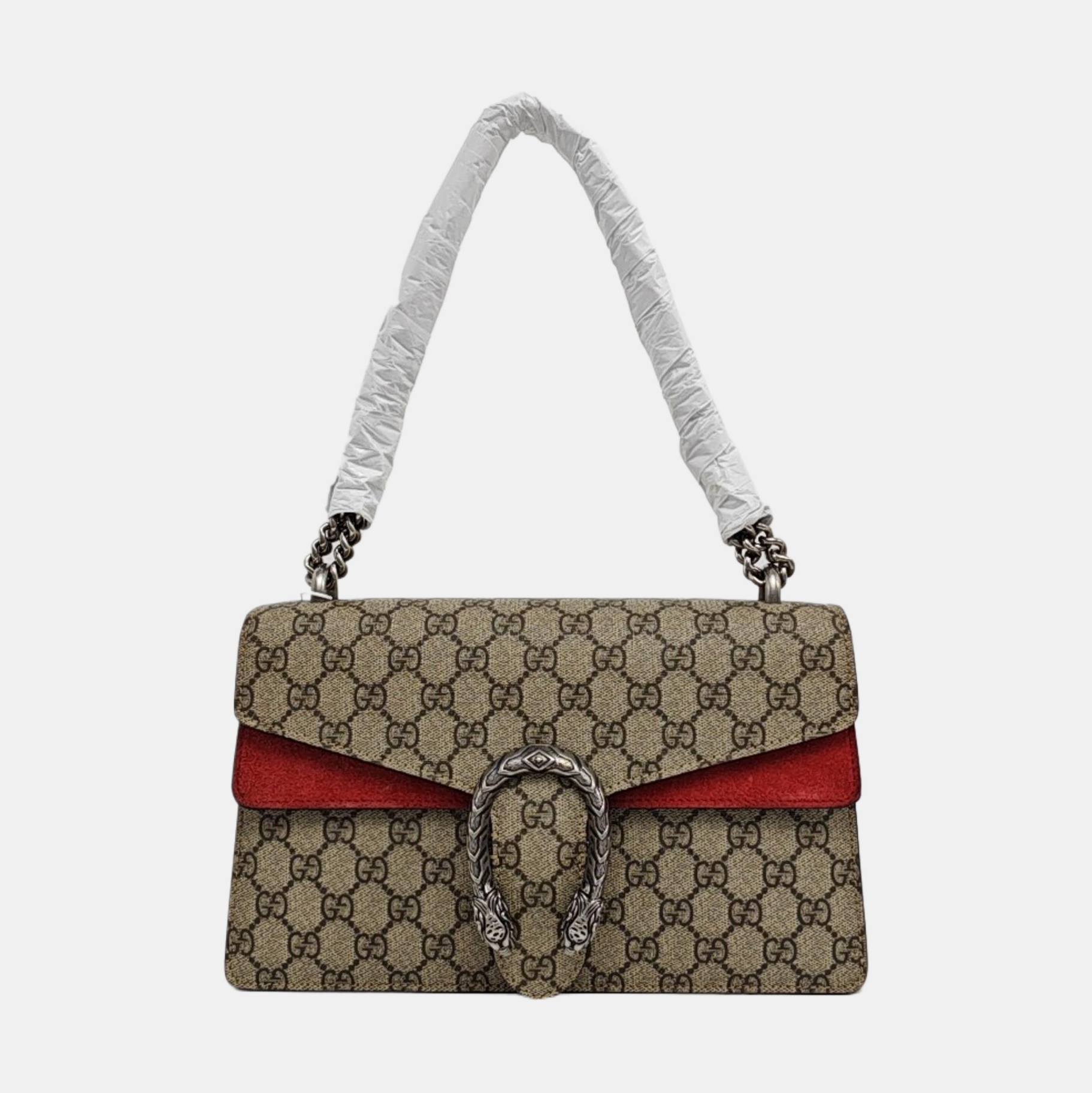 Dionysus Small Monogram Coated Canvas Beige