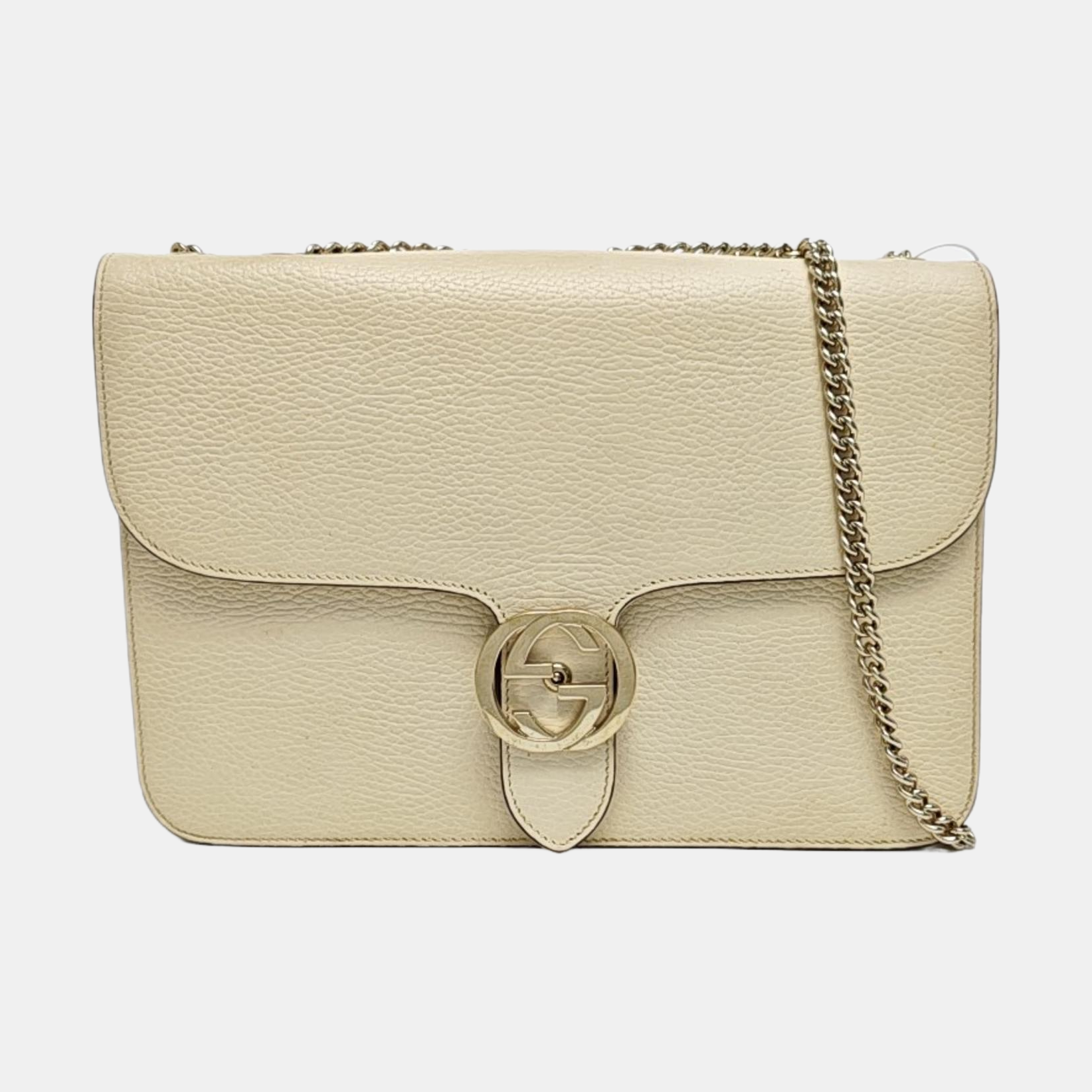 Interlocking G Large Calfskin Beige