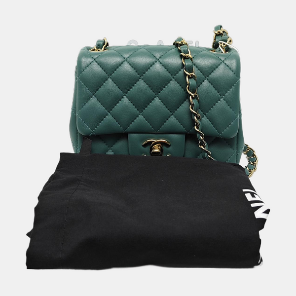 CLASSIC FLAP Mini Quilted Lambskin Green