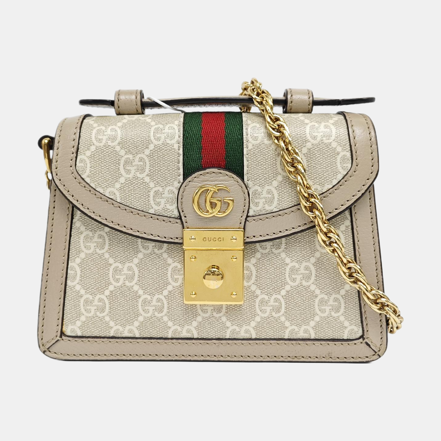 Ophidia Mini Monogram Coated Canvas White
