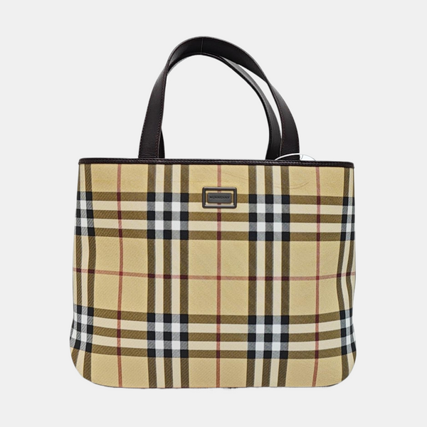 Coated Canvas Tote Bag Beige