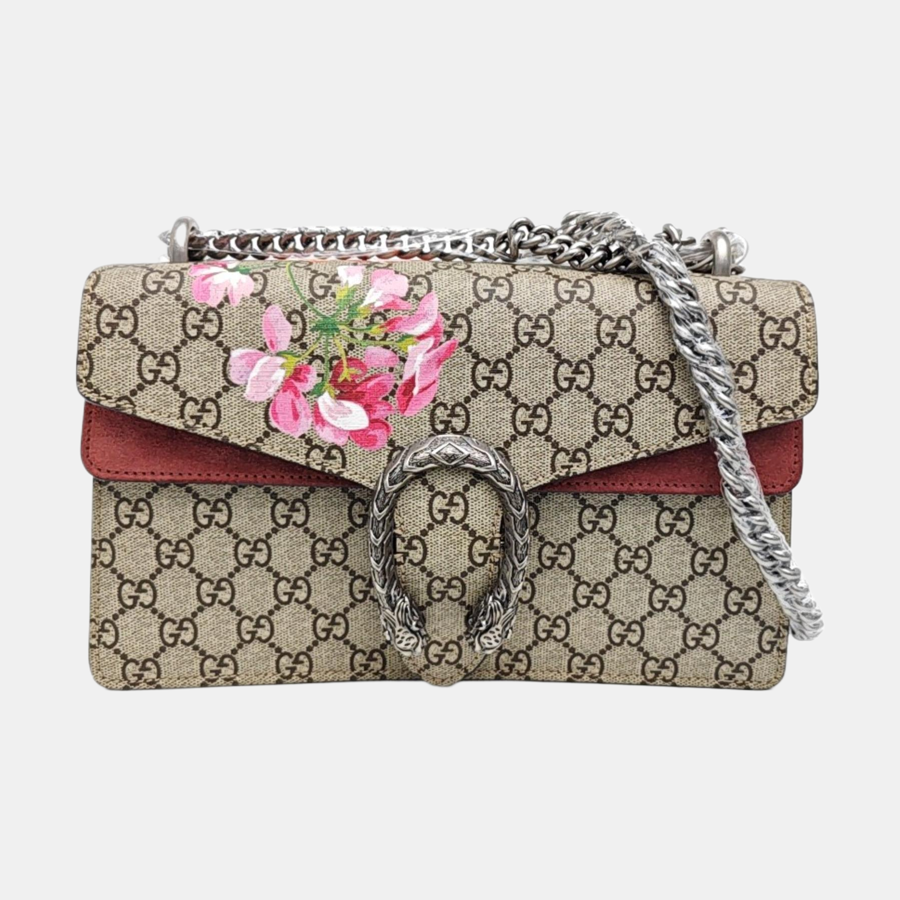 Dionysus Small Monogram Coated Canvas Beige