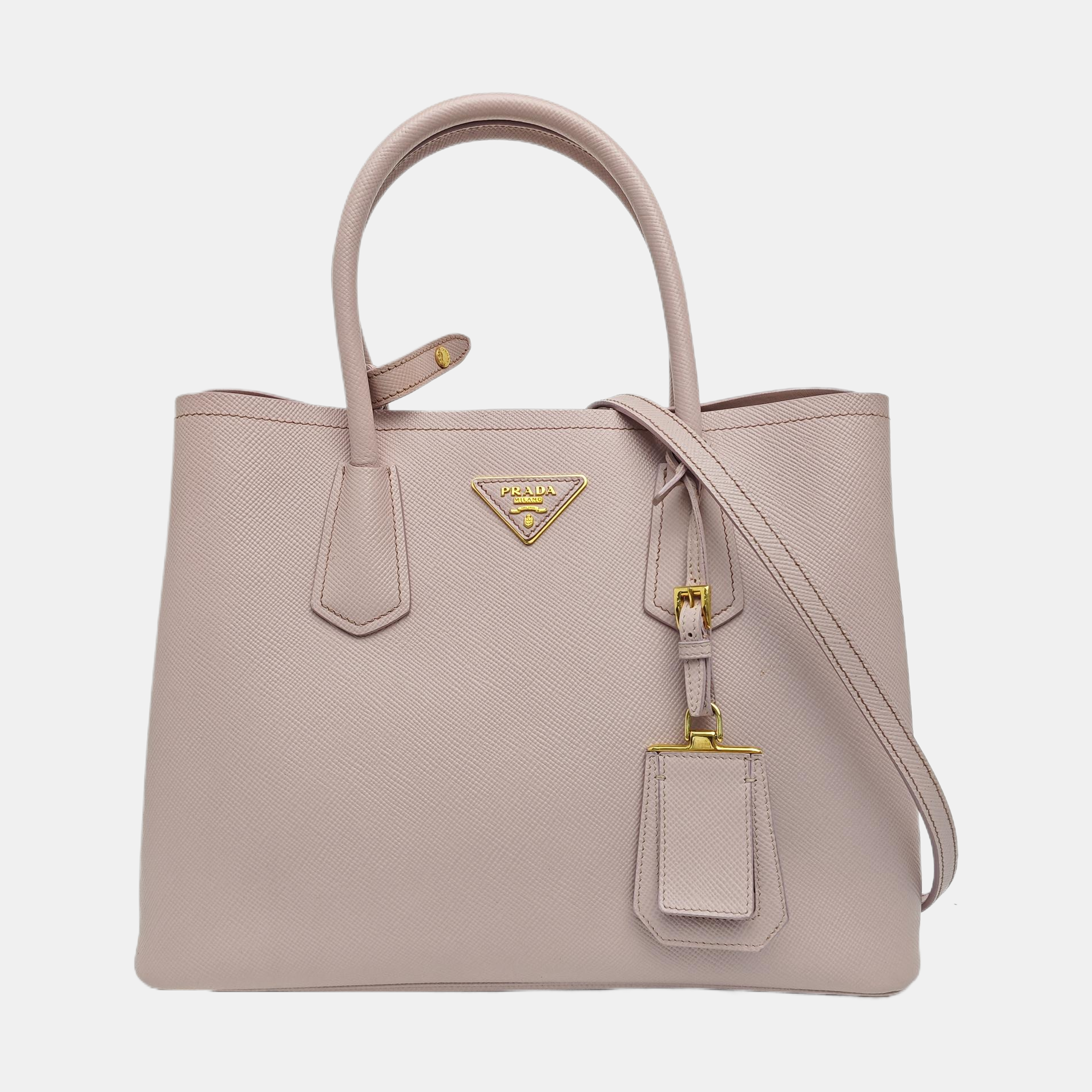 Double Medium Saffiano Calfskin Pink