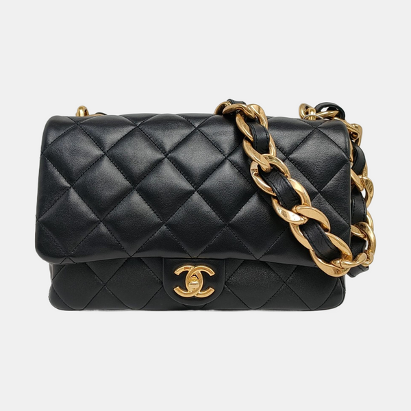 CC CROWN Quilted Lambskin Black
