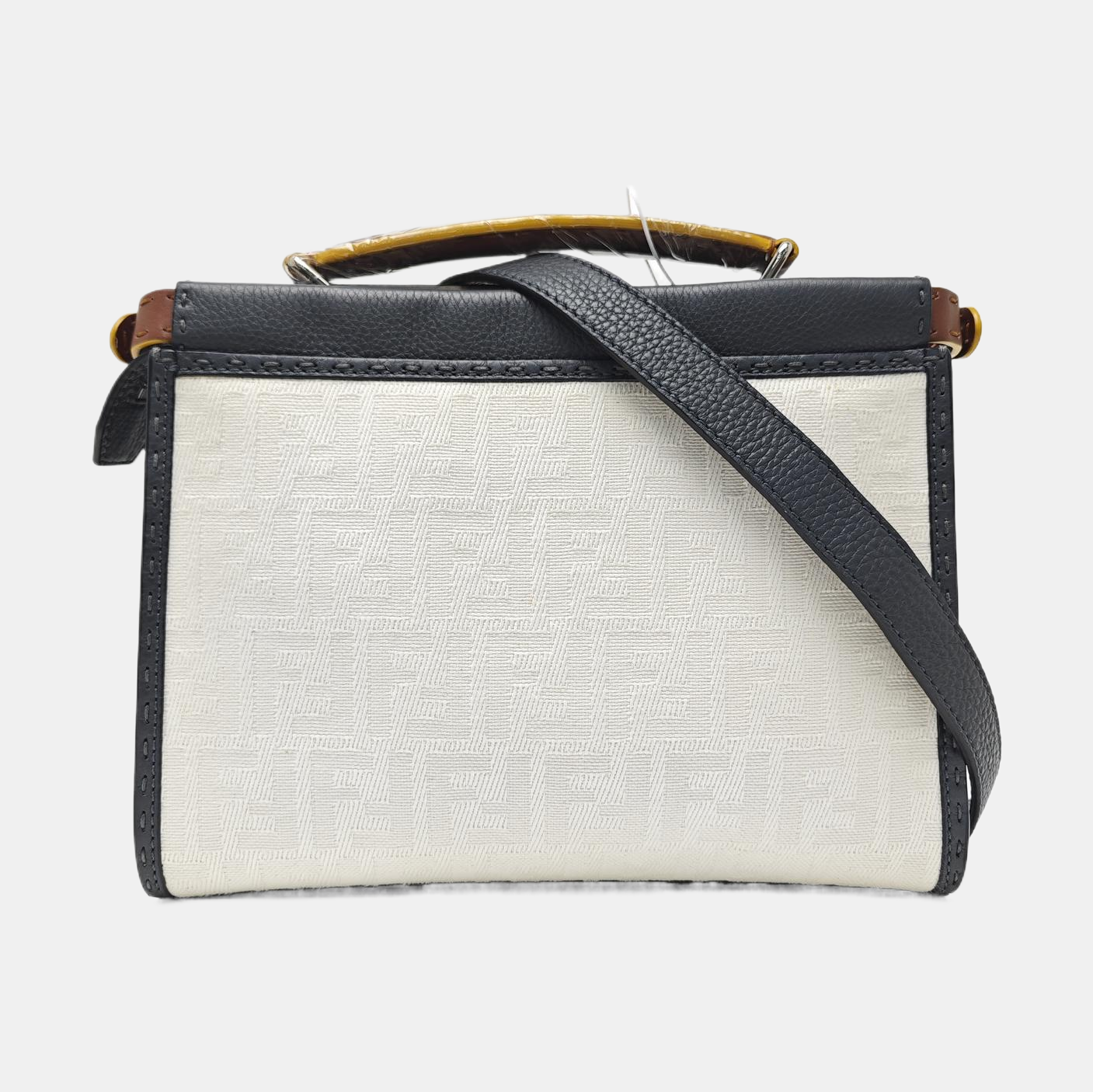 Monogram Fabric Shoulder Bag White