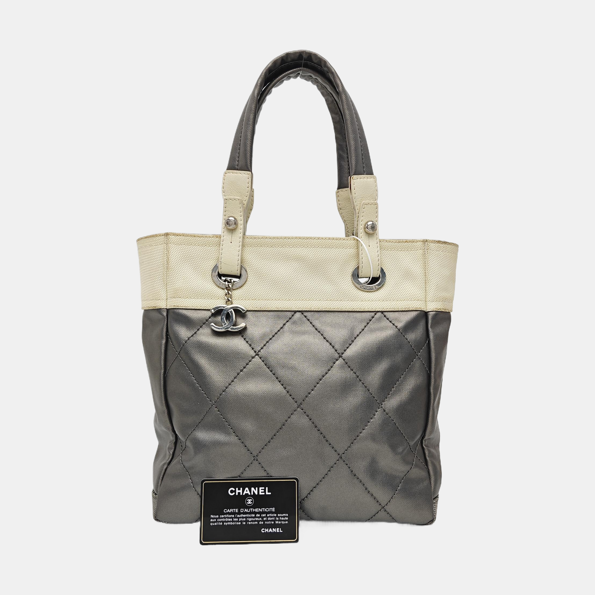 PARIS BIARRITZ Quilted Coated Canvas Gray