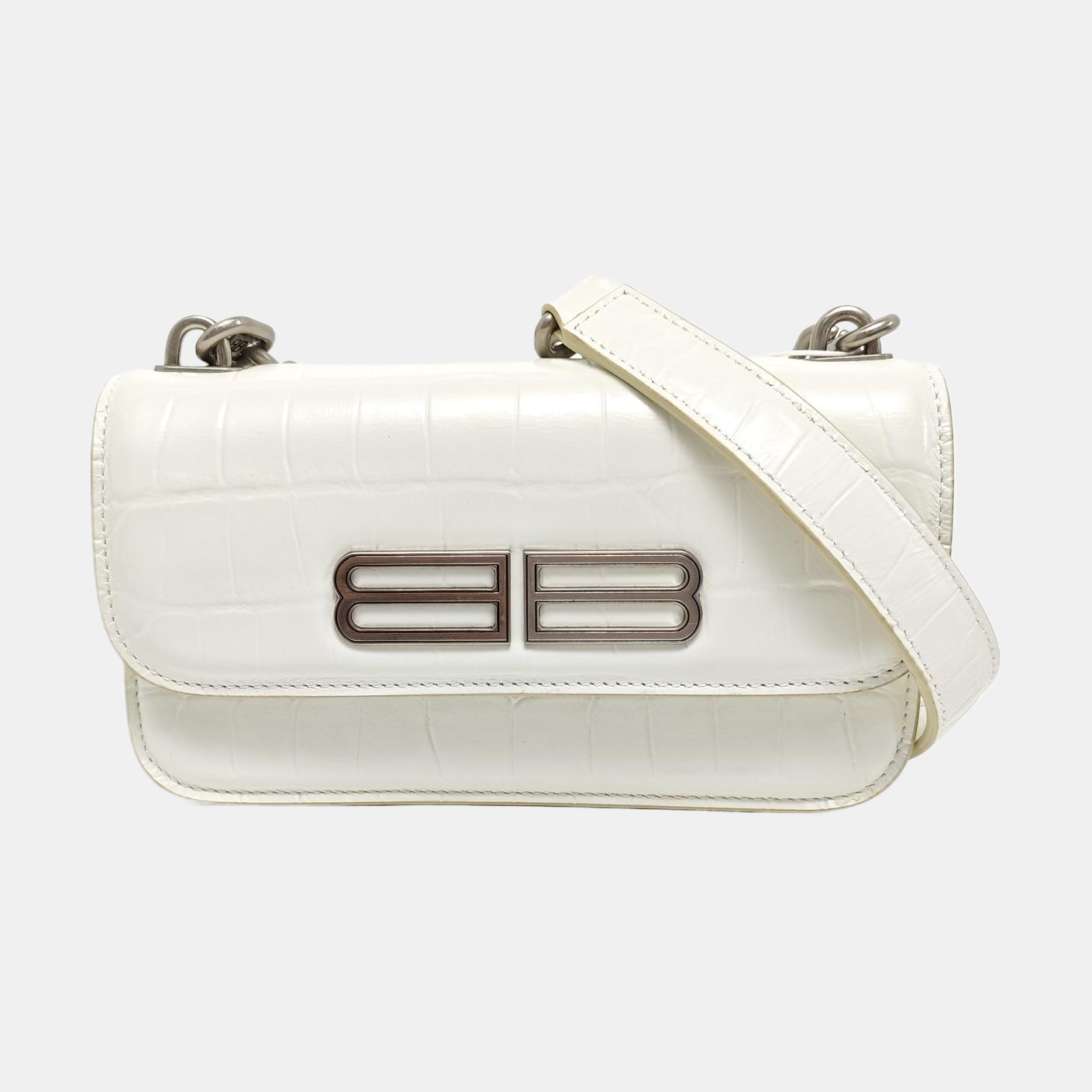 Calfskin Shoulder Bag White