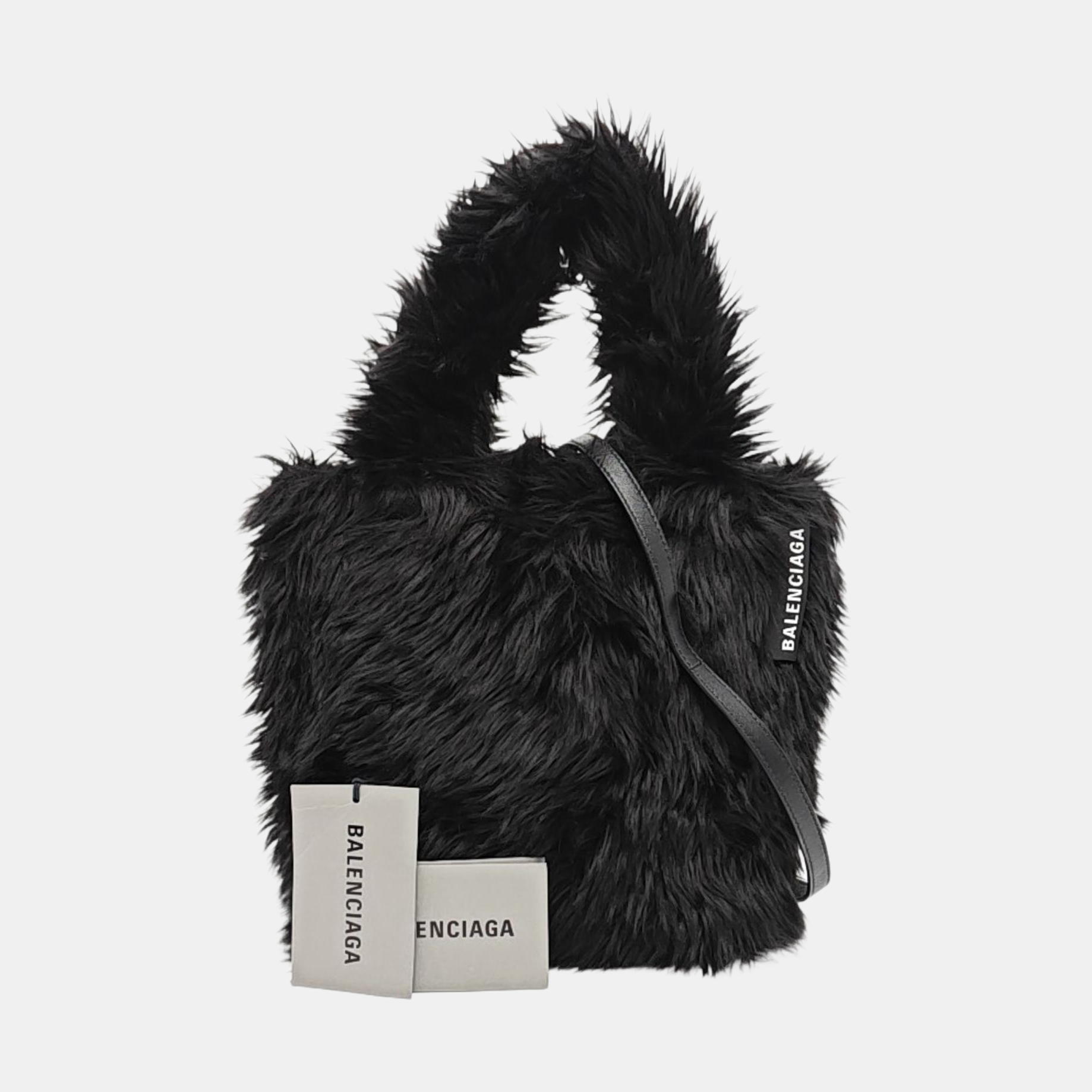Fur Tote Bag Black