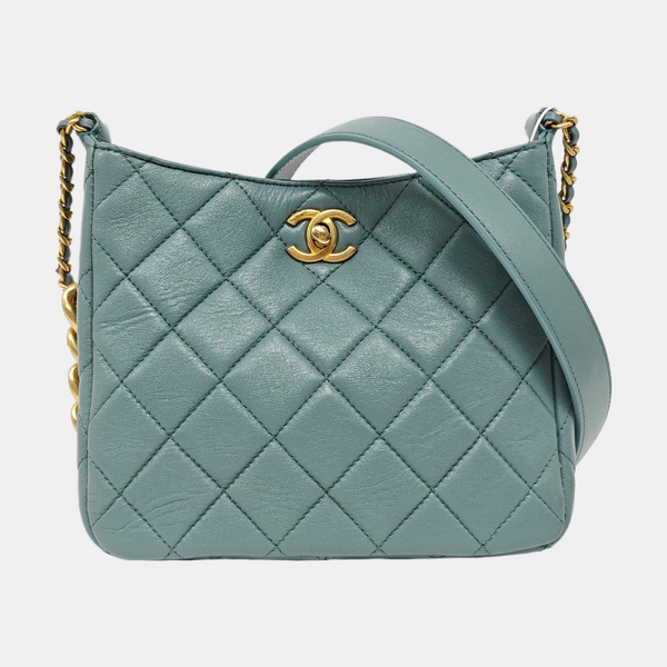 23A HOBO Quilted Lambskin Green