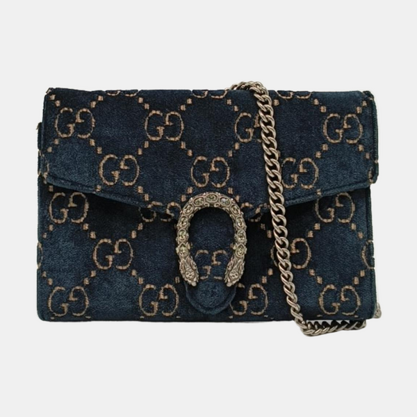 Authenticated pre-owned  Dionysus Mini Monogram Velvet Blue - Shoulder Bag at Looply
