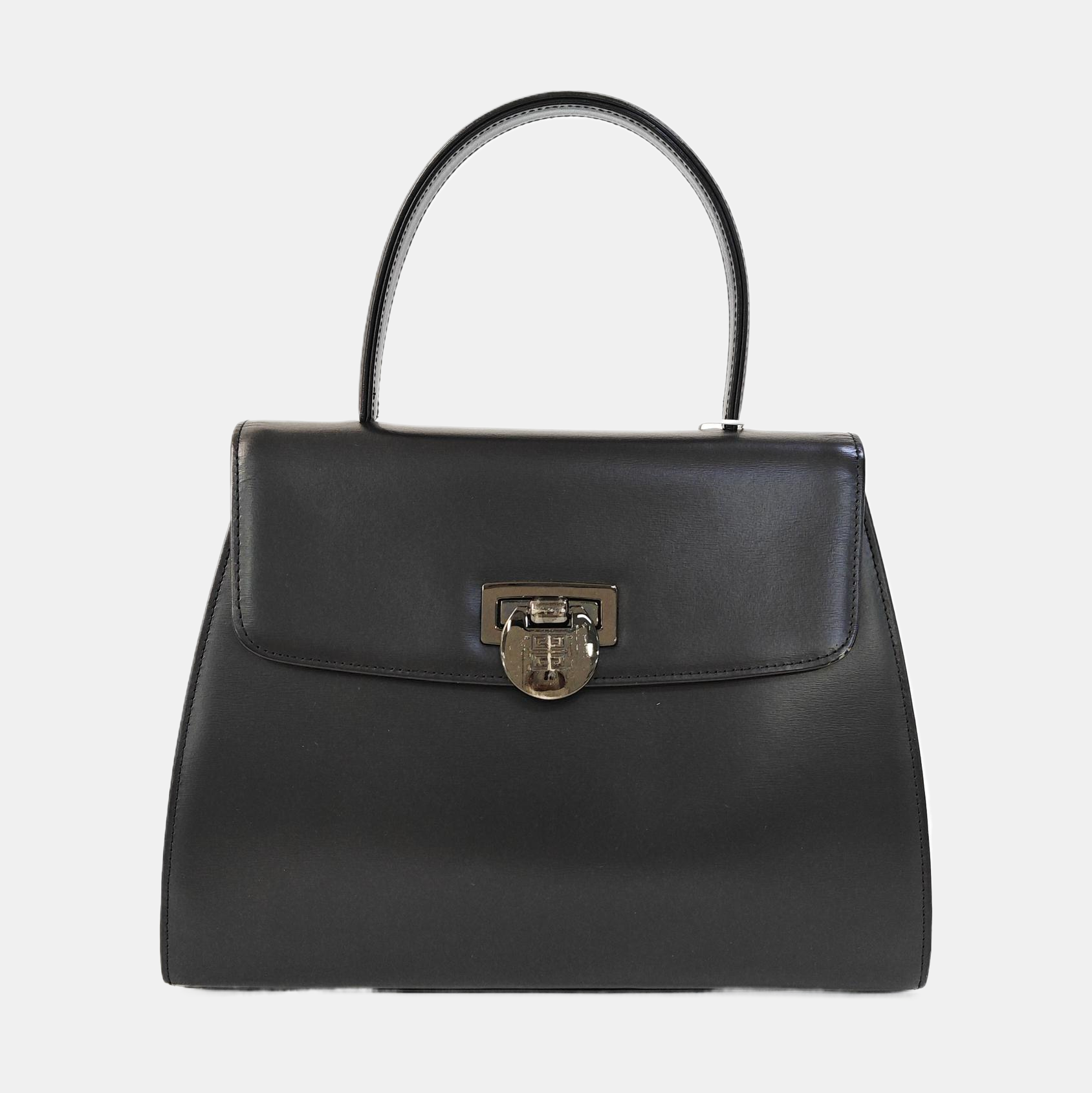 Calfskin Top Handle Bag Black