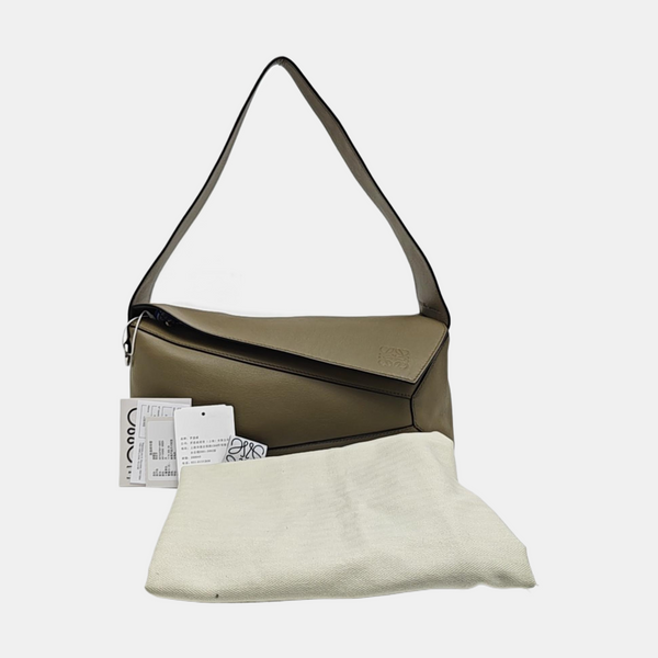 Puzzle Hobo Medium Calfskin Green