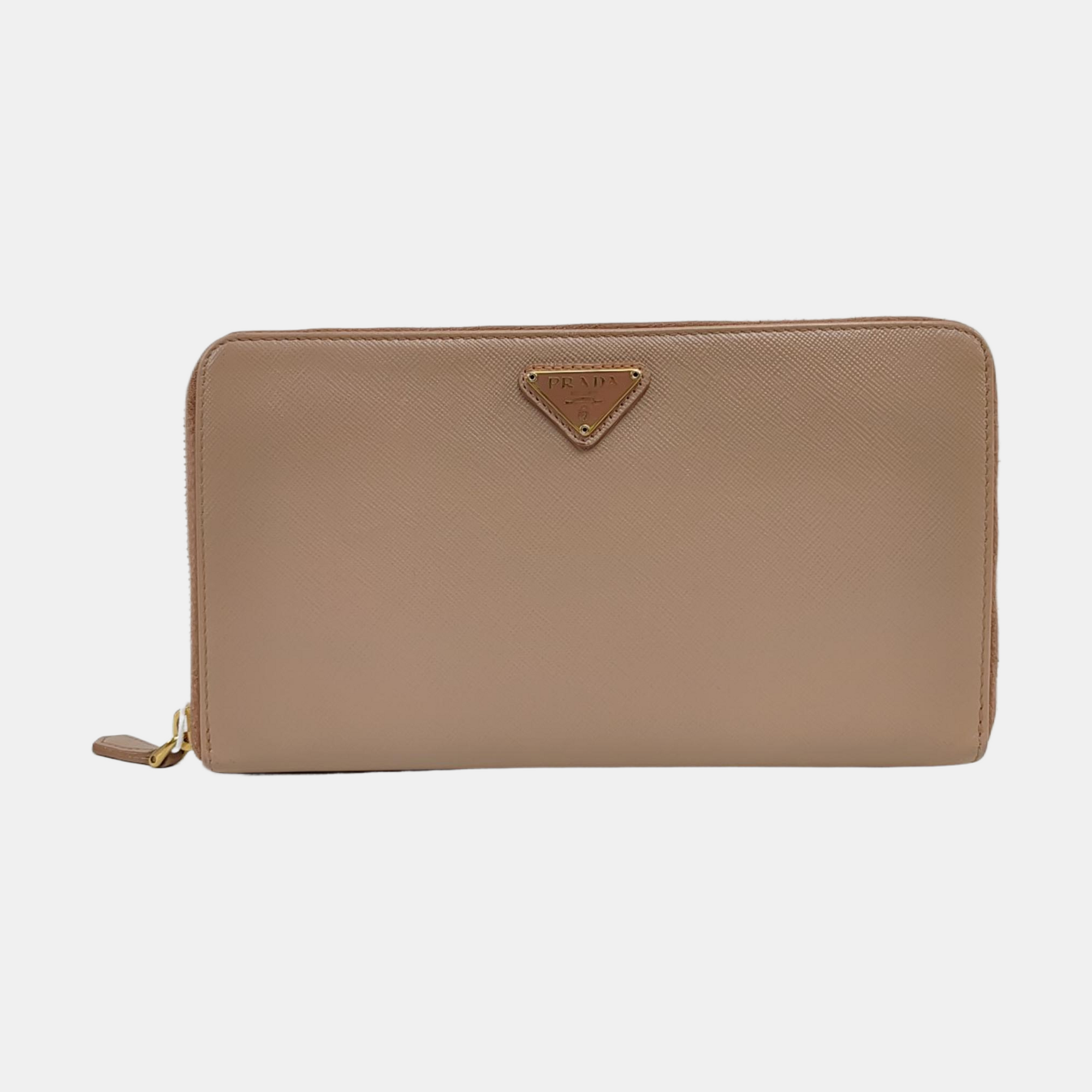 Saffiano Calfskin Wallet Beige