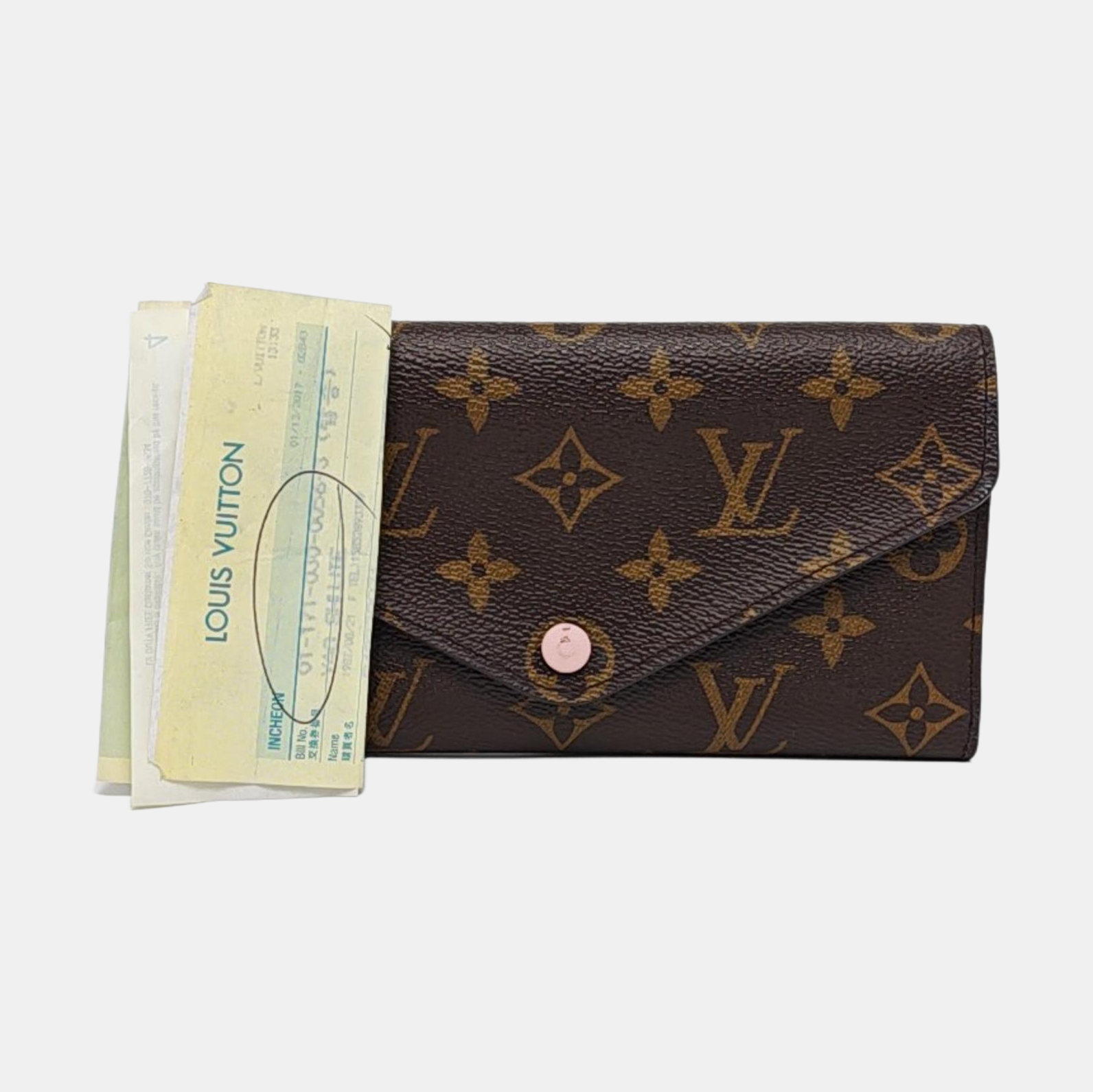 JOSÉPHINE Monogram Coated Canvas Brown Wallet