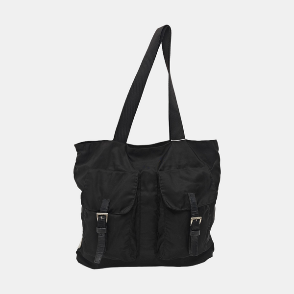 Nylon Top Handle Bag Black