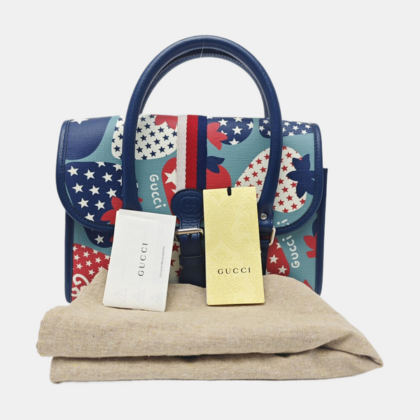 Coated Canvas Top Handle Bag Multicolor