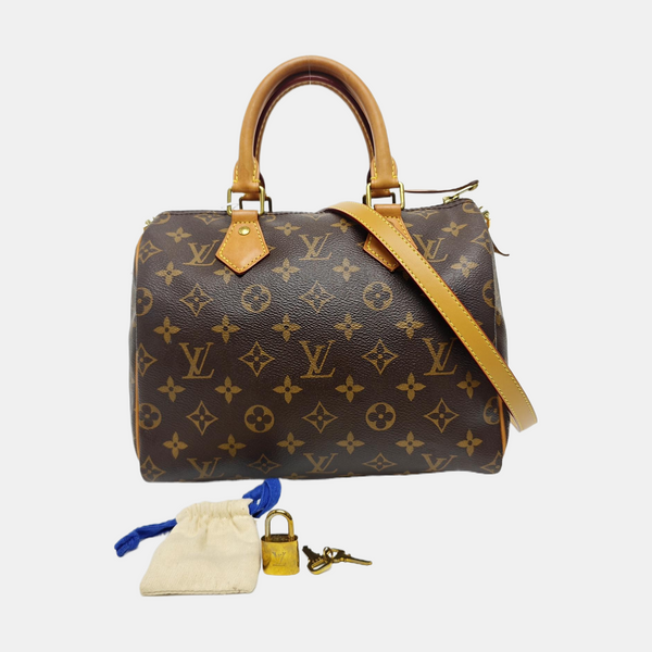 SPEEDY 25 Monogram Coated Canvas Brown