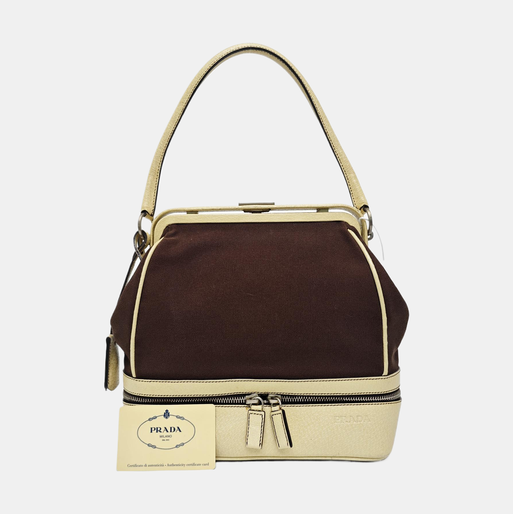 Canvas Top Handle Bag Brown