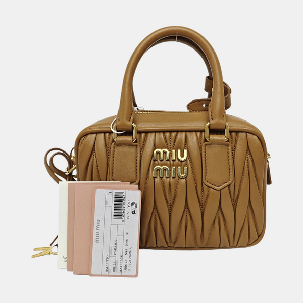 Arcadie Matelassé Small Quilted Lambskin Brown