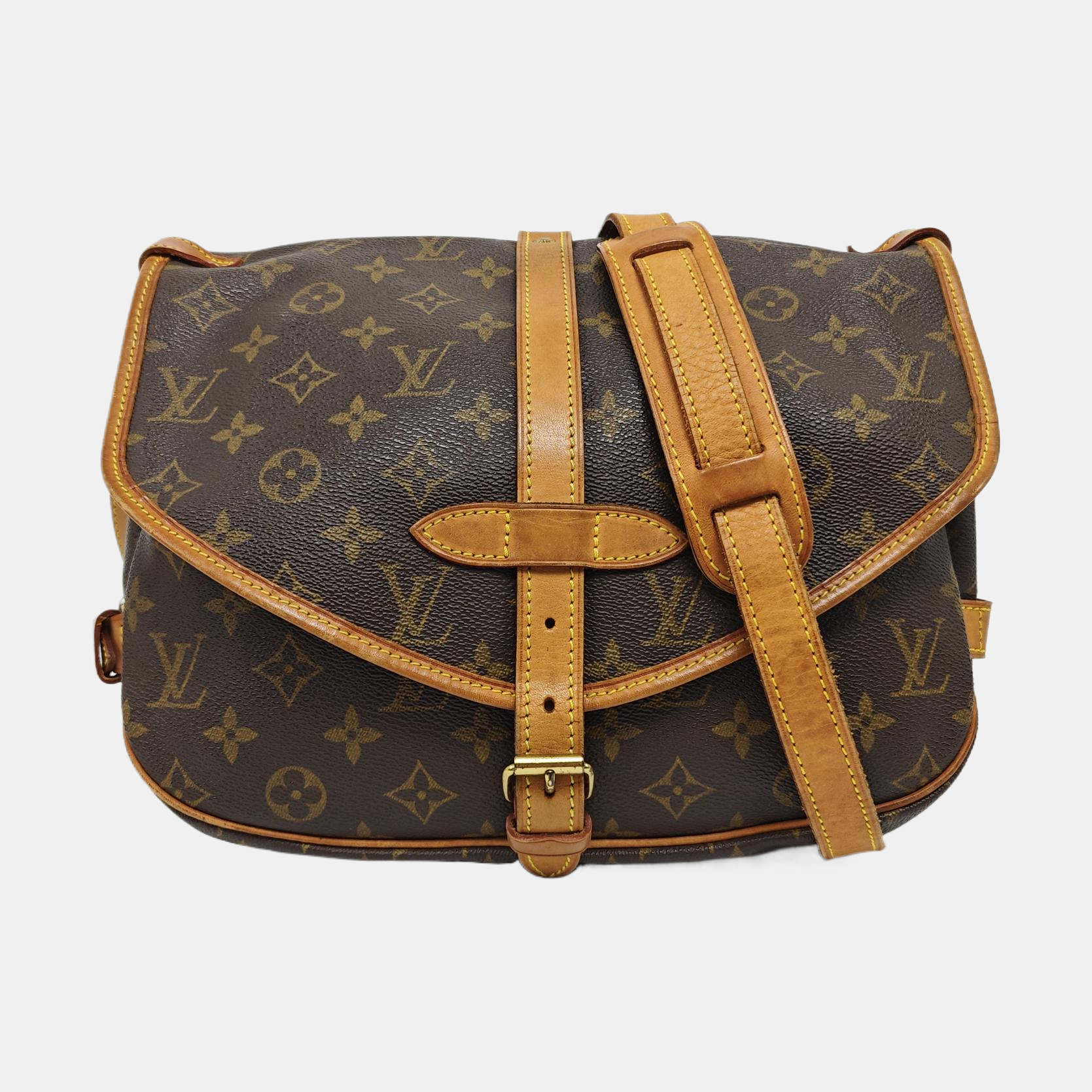 SAUMUR 30 Monogram Coated Canvas Brown