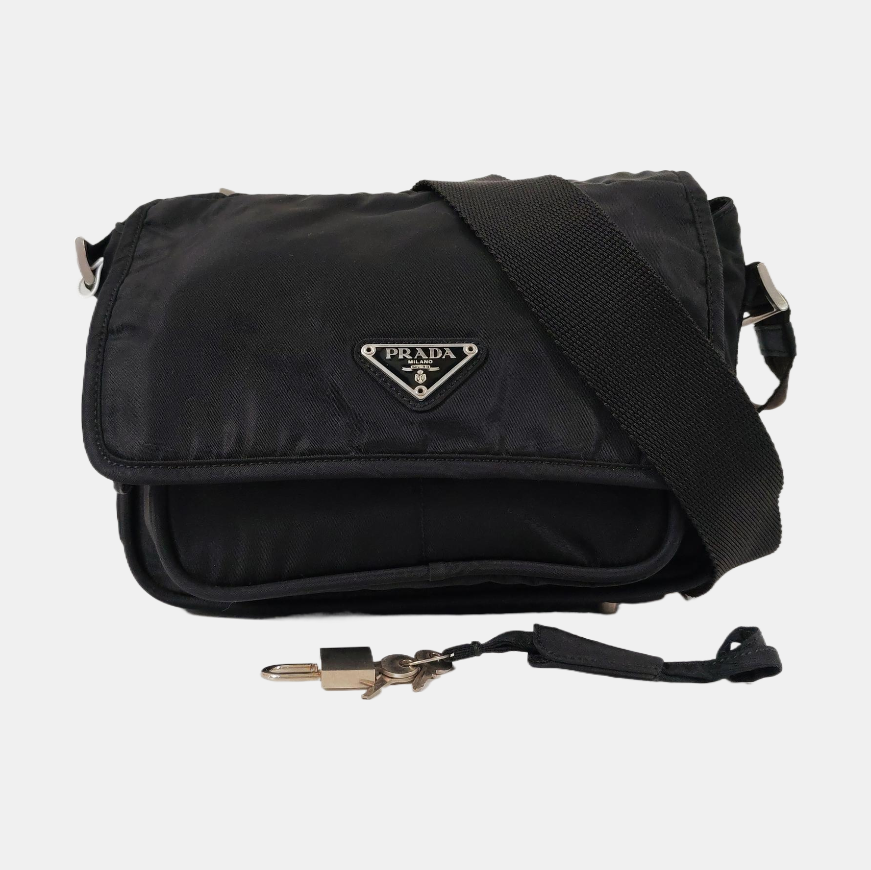Nylon Shoulder Bag Black