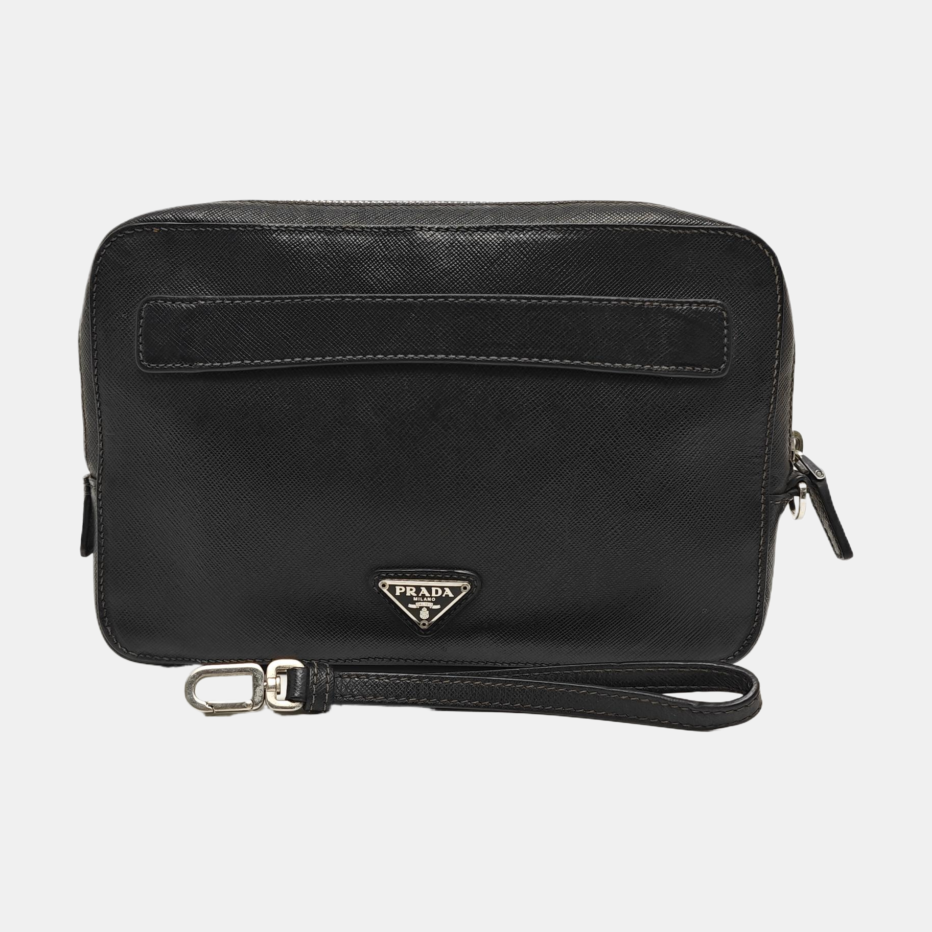 Saffiano Calfskin Clutch Black